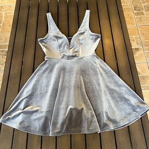 Express Gray Velvet Romper XXS high waist